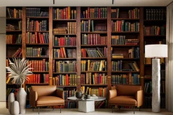 Fototapeta: Biblioteka pełna książek i ksiąg na półkach