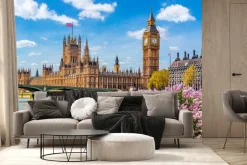 Fototapeta: Big ben i budynek parlamentu w londynie wiosną