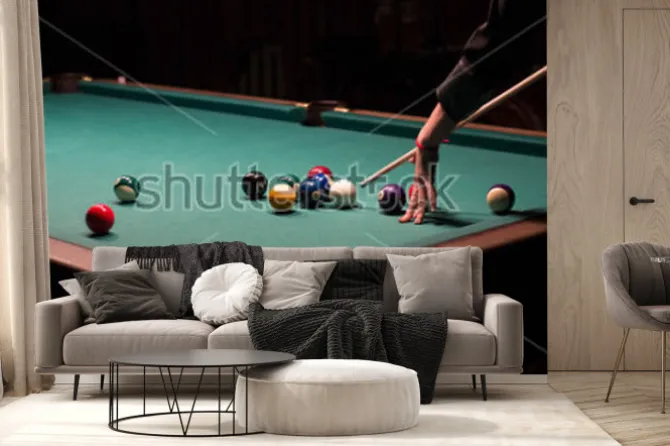 Fototapeta: Bile na stole bilardowym