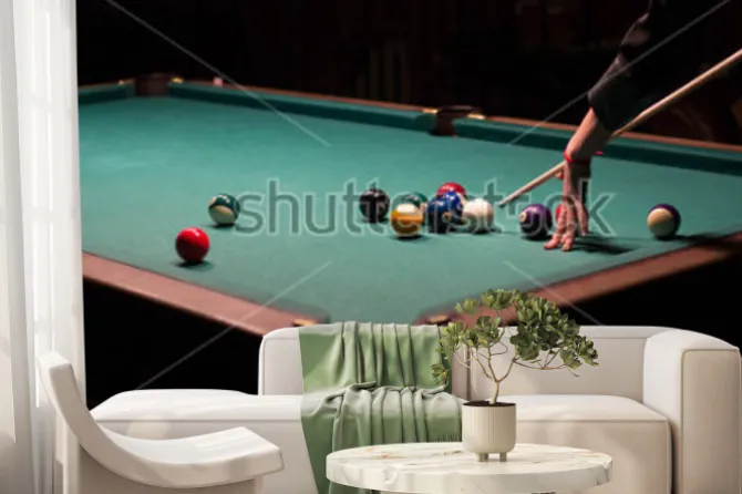 Fototapeta: Bile na stole bilardowym