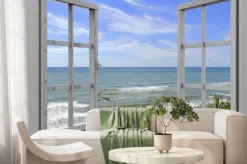 Fototapeta: Błękitne niebo i morze widziane z okna