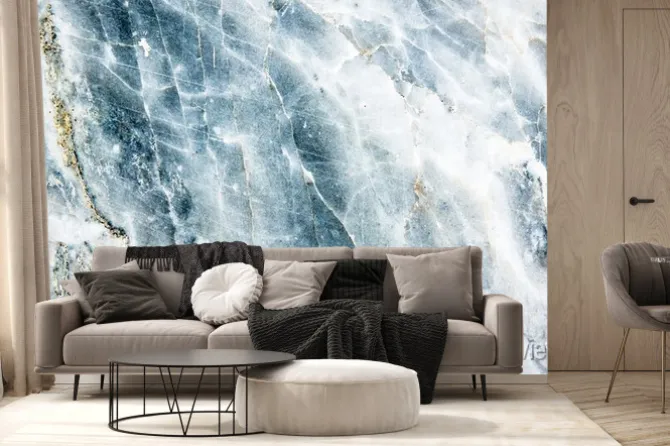 Fototapeta: Błękitno-biały marmur