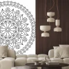 Fototapeta: Black and white round mandala with floral pattern. coloring page.