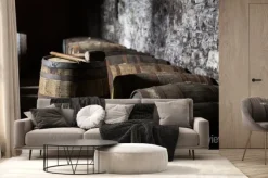 Fototapeta: Bliska stare drewniane beczki do przechowywania wina