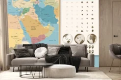 Fototapeta: Bliski wschód i azja zachodnia mapa vintage kolory