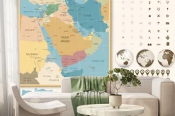 Fototapeta: Bliski wschód i azja zachodnia mapa vintage kolory