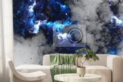 Fototapeta: Bluenebula - cyfrowe malarstwo abstrakcyjne galaktyki w przestrzeni