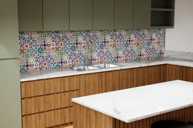 Fototapeta: Bogato zdobiony wzór w imitacji płytek