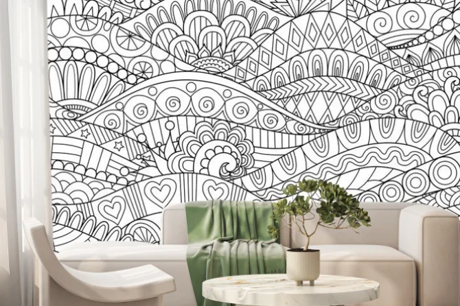 Fototapeta: Boho pattern for background, decorations,banner,coloring book,cards