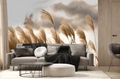 Fototapeta: Boho trawa pampasowa falująca na wietrze