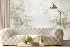 Fototapeta: Botaniczne liście na szarym tle