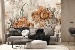 Fototapeta: Botaniczny wzór z żółtymi słonecznikami