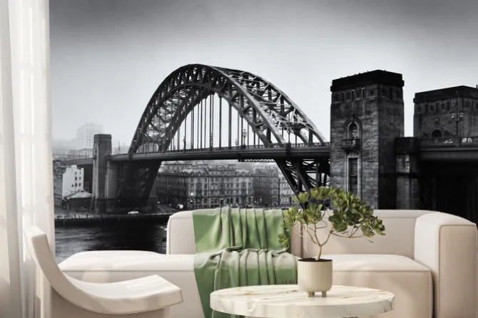 Fototapeta: Bridge across the river tyne, newcastle upon tyne. from the gateshead