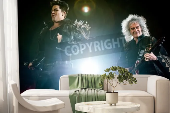 Fototapeta: British rock band queen performing at olimpiyski stadium, moscow