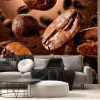 Fototapeta: Brown coffee grains and free space for your decoration.