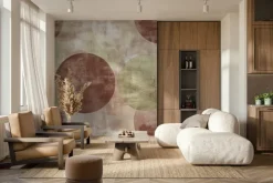 Fototapeta: Brązowe i zielona koła geometryczne