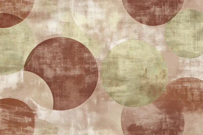 Fototapeta: Brązowe i zielona koła geometryczne