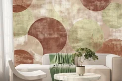 Fototapeta: Brązowe i zielona koła geometryczne