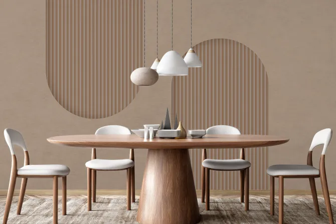 Fototapeta: Brązowe kształty łuki z paskami