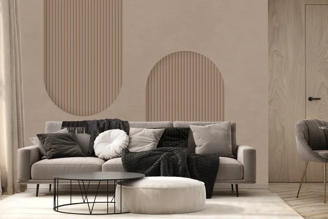 Fototapeta: Brązowe kształty łuki z paskami