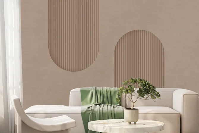 Fototapeta: Brązowe kształty łuki z paskami