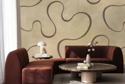 Fototapeta: Brązowe linie fal na teksturze