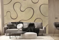 Fototapeta: Brązowe linie fal na teksturze