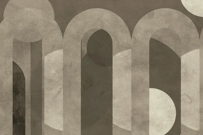 Fototapeta: Brązowe łuki z okręgami