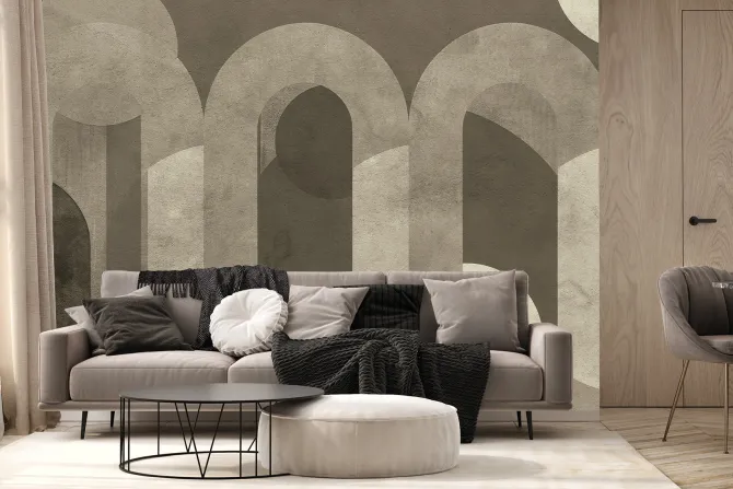 Fototapeta: Brązowe łuki z okręgami