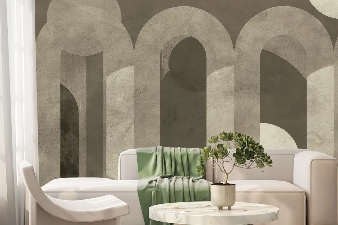 Fototapeta: Brązowe łuki z okręgami