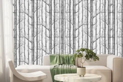 Fototapeta: Brzozy w minimalistycznym krajobrazie