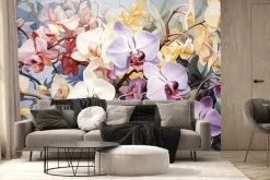 Fototapeta: Bujna roślinność kolorowych kwiatów