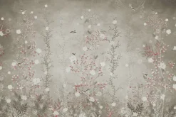 Fototapeta: Bujna roślinność na łące z ptakami