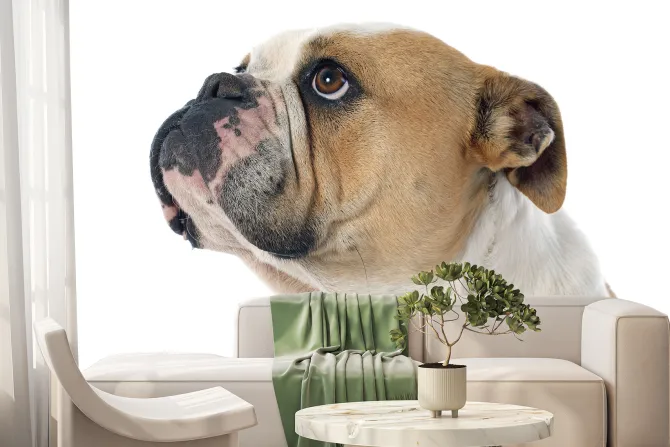 Fototapeta: Buldog angielski na białym tle