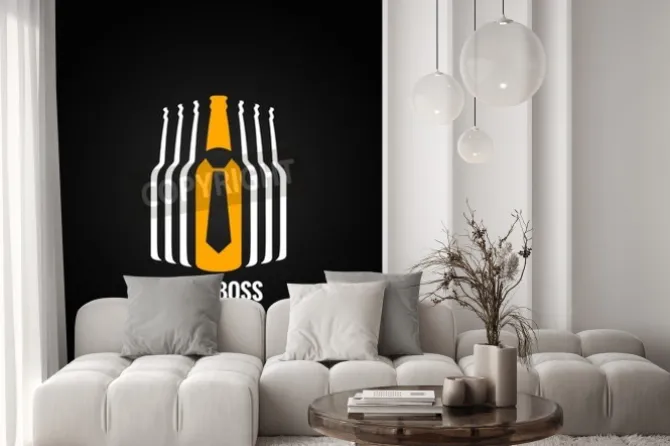 Fototapeta: Butelka piwa szef koncepcji projektowania tle