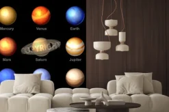 Fototapeta: Błyszczące planety kolorów z solar ikony systemowe. wektor.