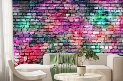 Fototapeta: Ceglana ściana w kolorach