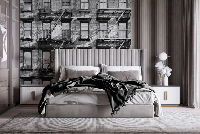 Fototapeta: Ceglana stara kamienica ze schodami