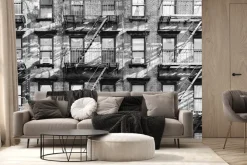 Fototapeta: Ceglana stara kamienica ze schodami