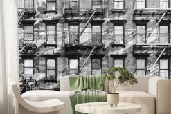 Fototapeta: Ceglana stara kamienica ze schodami