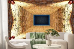 Fototapeta: Ceglany szyb z oświetleniem