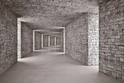 Fototapeta: Ceglany tunel w odcieniach szarości 3d