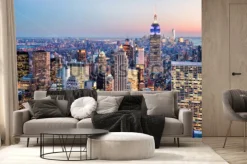 Fototapeta: Centrum nowego jorku o zachodzie słońca