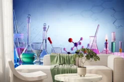 Fototapeta: Chemiczne naczynia w laboratoryjnym