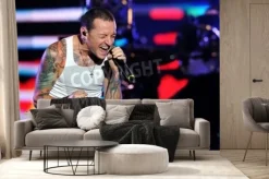 Fototapeta: Chester bennington z linkin park w czasie koncertu