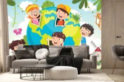 Fototapeta: Children having fun with earth