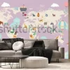 Fototapeta: Childrens world map for the interior
