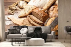 Fototapeta: Chleb asortyment na powierzchni drewnianych
