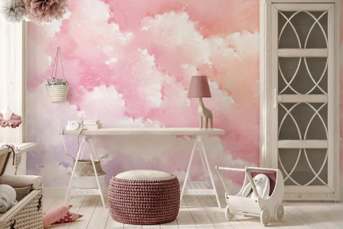 Fototapeta: Chmury na różowo fioletowym niebie