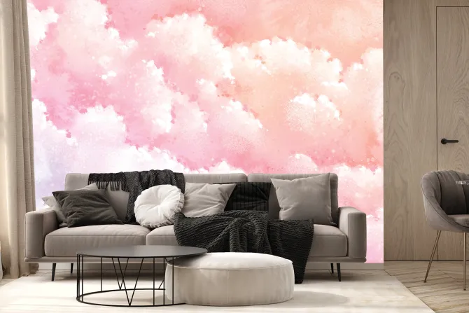 Fototapeta: Chmury na różowo fioletowym niebie